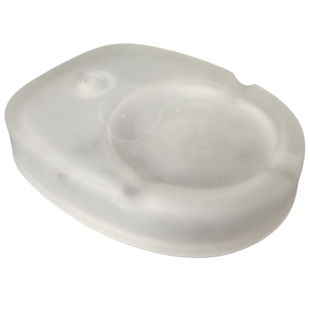 Vintage Art Deco Satin White Glass Trinket Tray / Ashtray - part